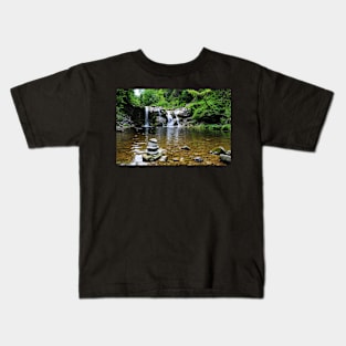 Waterfall In Forest Kids T-Shirt